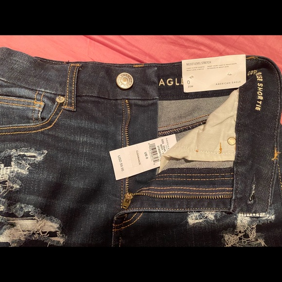 American Eagle curvy hi-rise shortie size 0 - Picture 2 of 3